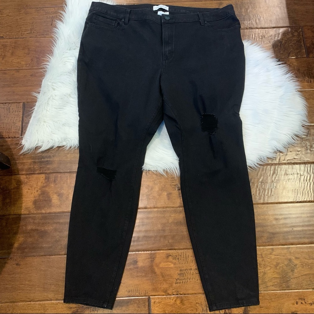 Lane Bryant High Rise Skinny jeans Size 22 Flex Magic waistband Distressed black